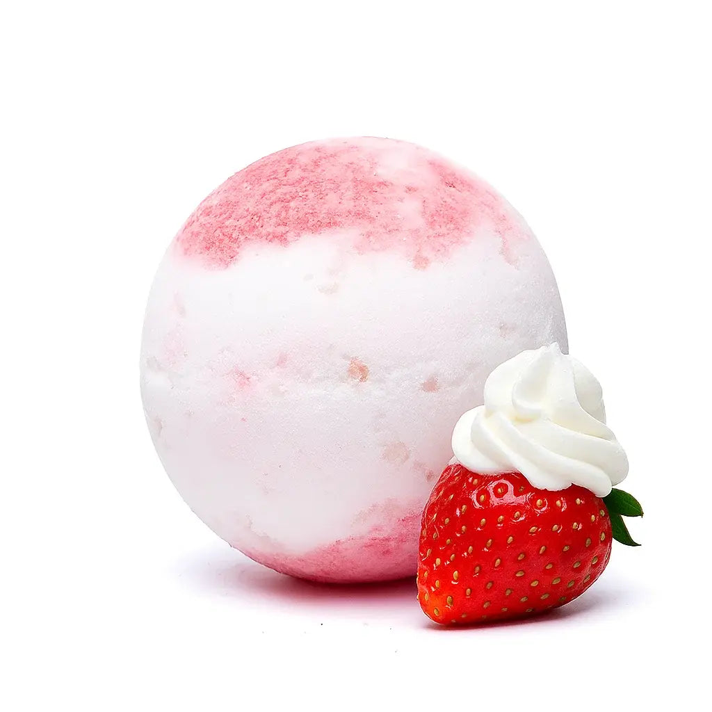 Bombe de bain - Fraises &amp; Crème hydratante