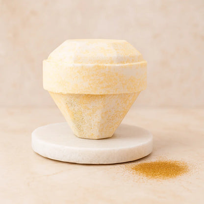 Bombe de bain avec Gemme | Blanc et Or