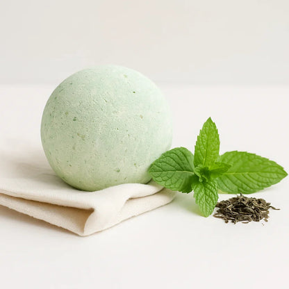 bombe de bain au karité menthe et thé soin bain relaxant naturel
