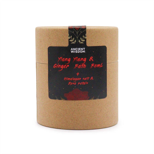 Packaging de la Bombe de bain, Fleurs & Sels de l'Himalaya | Ylang Ylang & Gingembre
