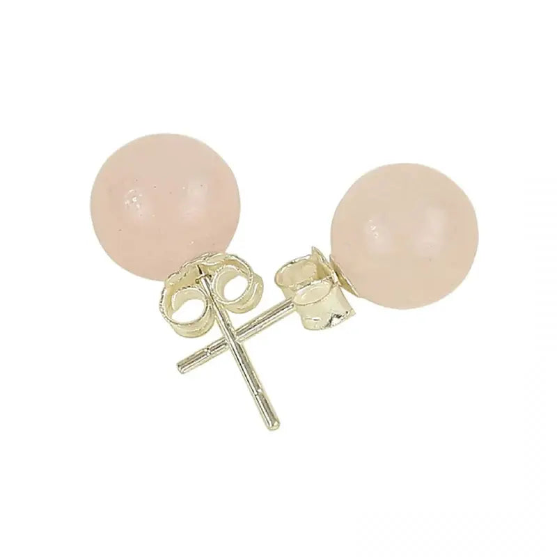 Boucles d’oreilles Quartz Rose | Clous en Argent