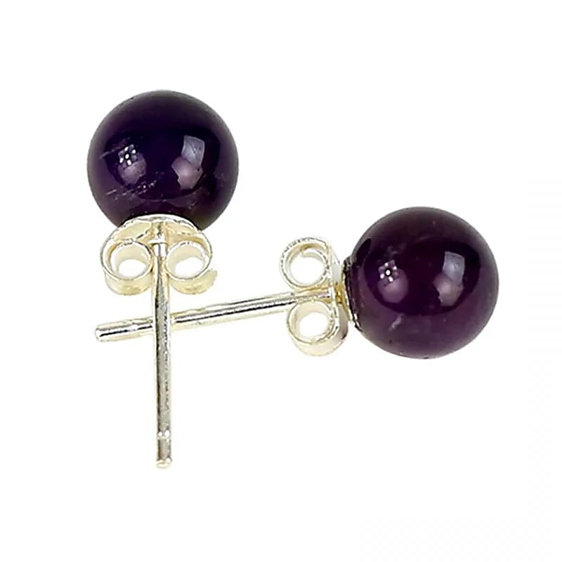 Boucles d’oreilles Améthyste | Clous en Argent