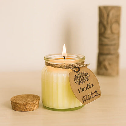 Bougie parfumee Vanille en cire de soja – fragrance douce, gourmande et apaisante