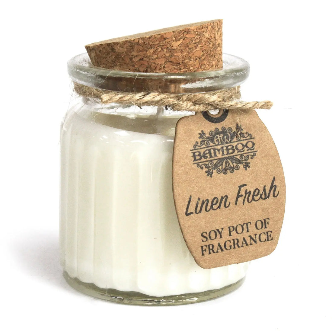 Bougie naturelle en pot parfum linge frais – parfum propre pour interieur zen