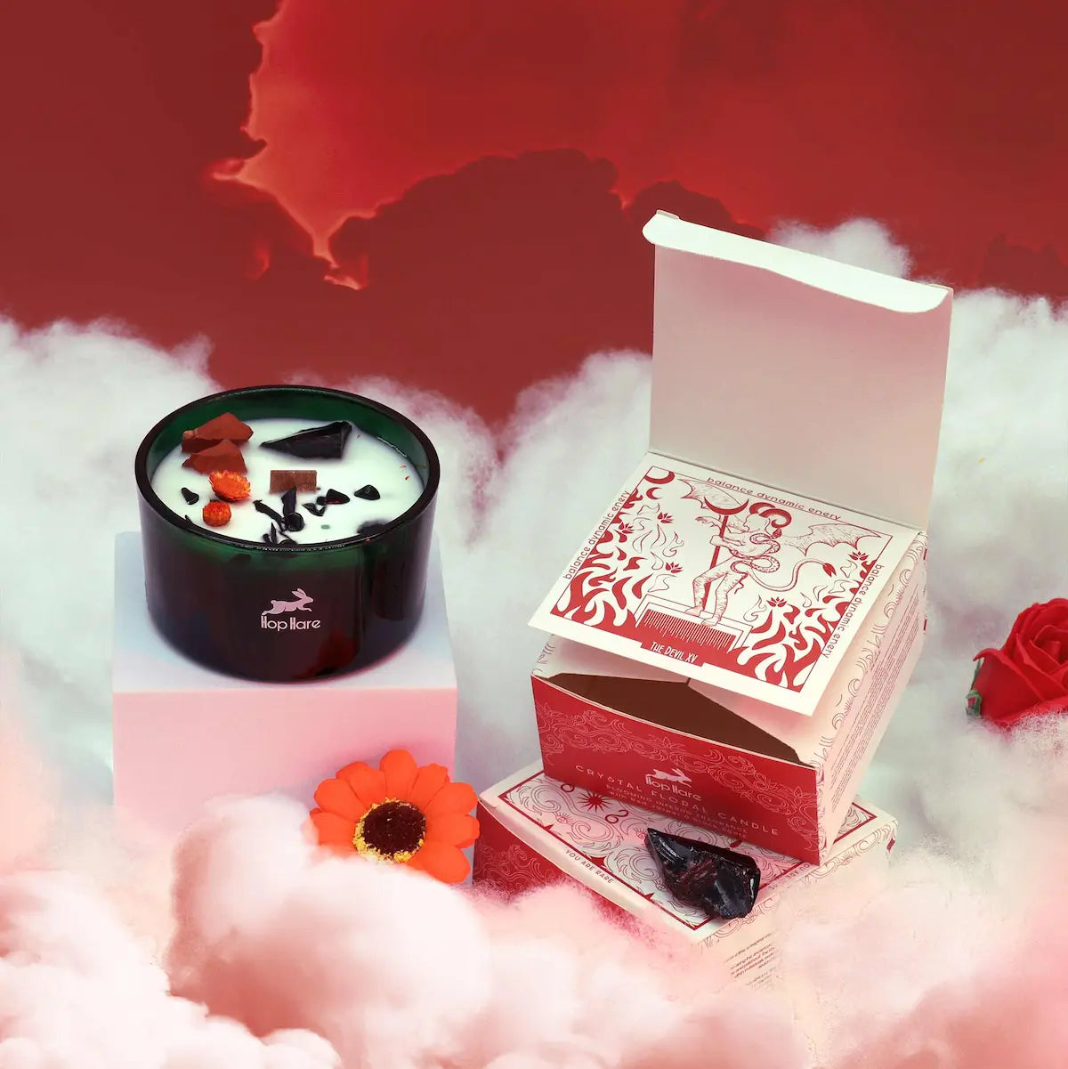 Bougie parfumée Le Diable Hop Hare idée cadeau original pour amateurs de tarot et de bougies magiques