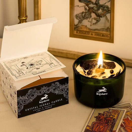 Bougie Magique Cristal - Le Chevalier des épées parfumée, avec gemmes pour lithothérapie