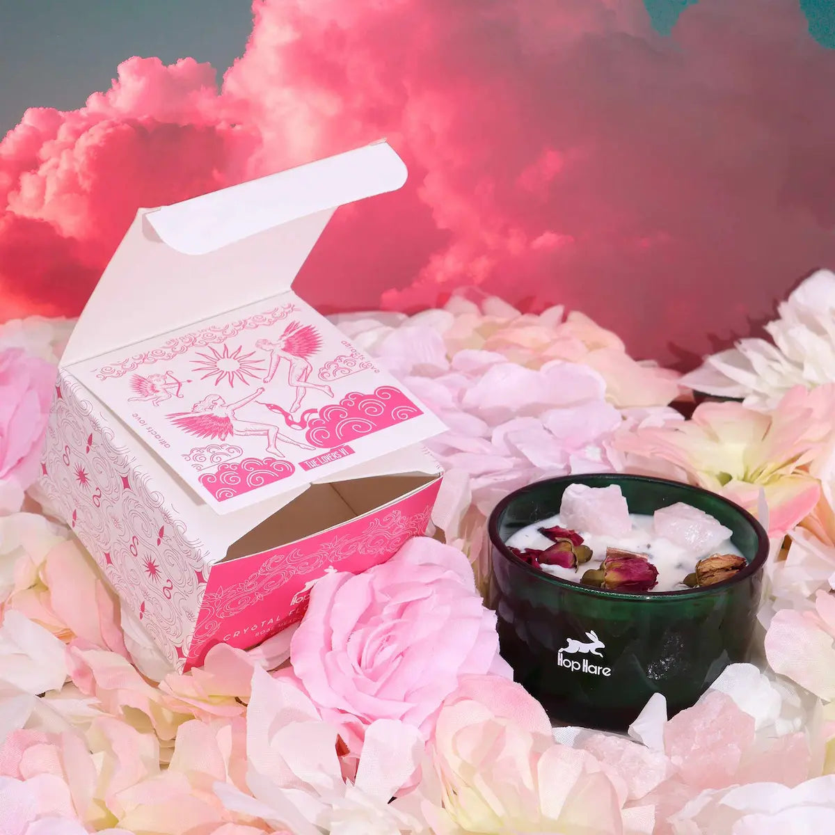 Bougie cristal Les Amoureux pour rituel d’attraction de l’amour