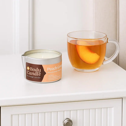 Bougie de massage bio - Pèche exotique