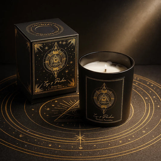 Bougie d'intention en verre 20h | Eye of providence