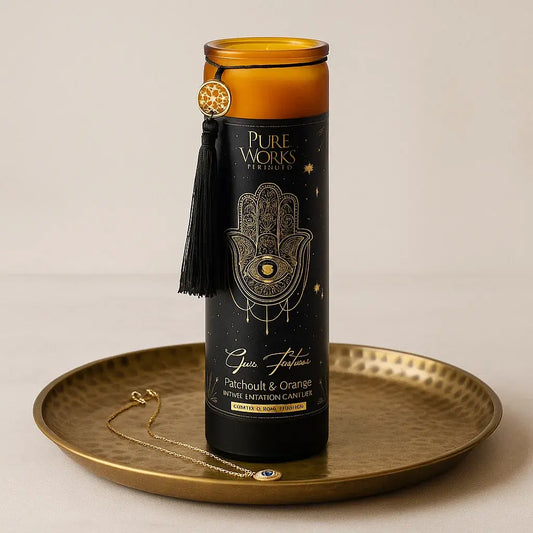 Bougie d'intention en verre 80h | Good Fortune