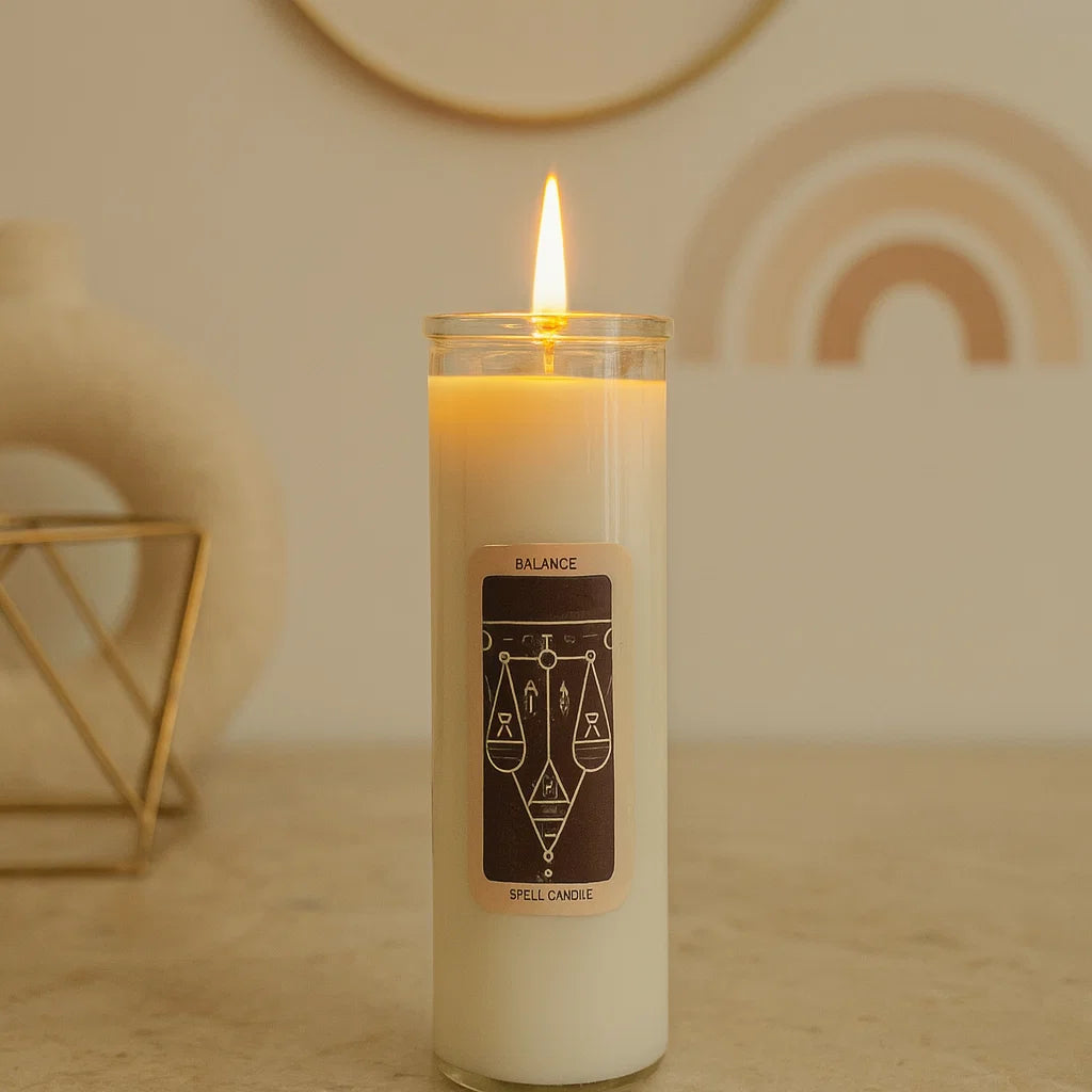 Bougie magique Équilibre avec pierres naturelles – retrouver harmonie et stabilité intérieure