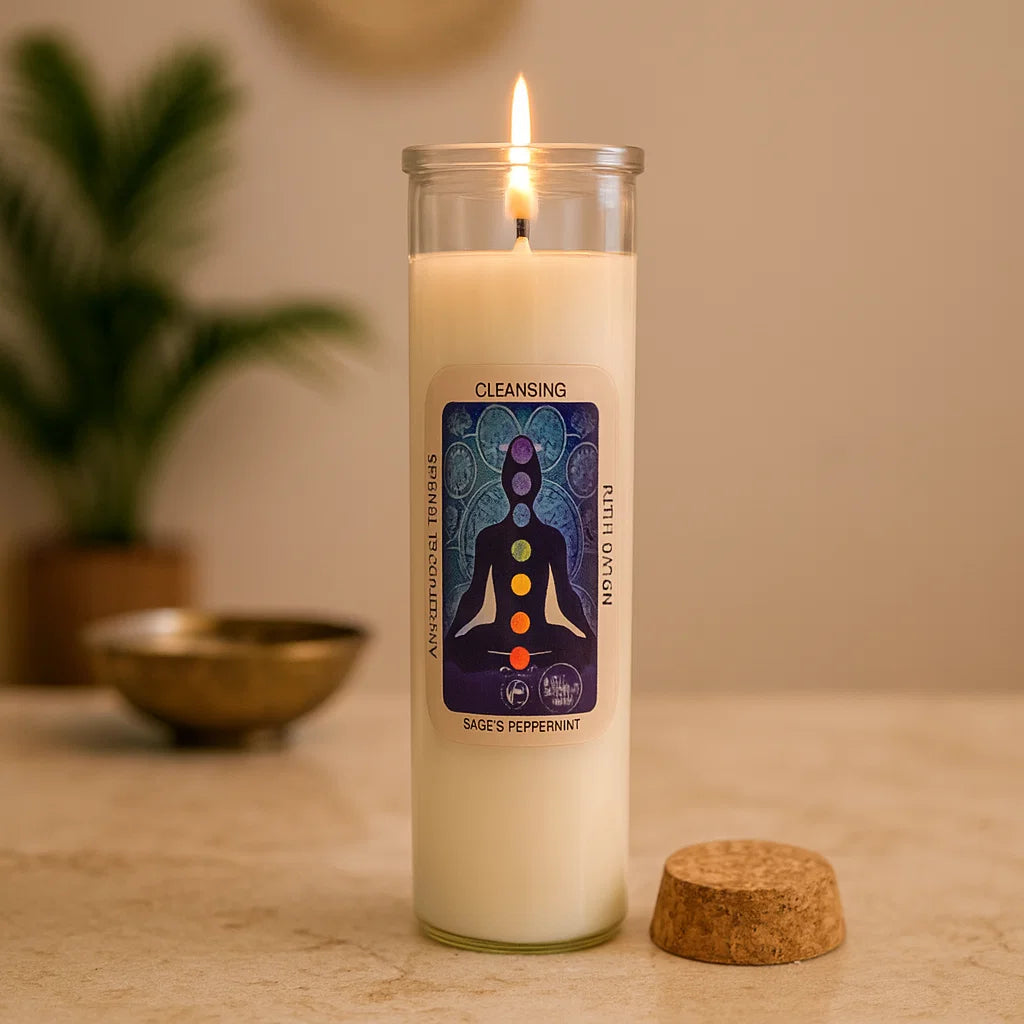 Bougie magique Purifiante avec pierres naturelles – purifier l’ambiance et éliminer les énergies lourdes