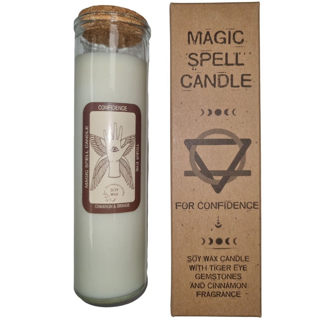 Bougie intention Confiance – parfum apaisant et pierres énergétiques pour développer le courage