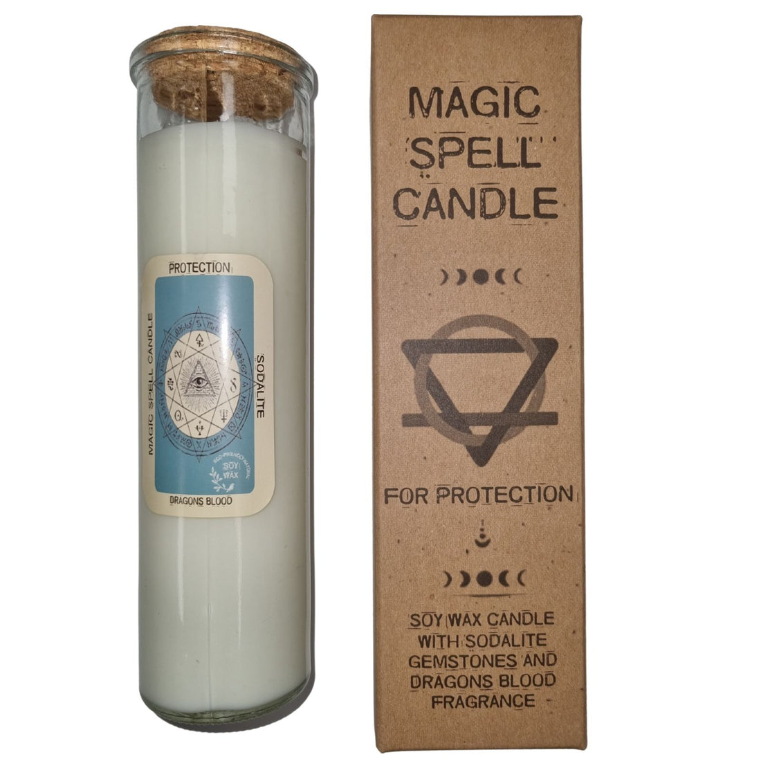 Bougie intention Protection – parfum enveloppant et pierres protectrices pour éloigner le négatif