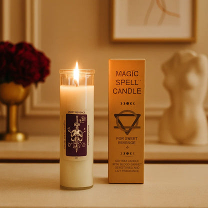 Bougie magique Douce Vengeance – pierres naturelles pour libérer les émotions et tourner la page