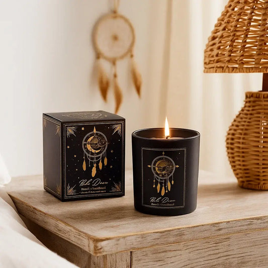 Bougie d'intention en verre 20h | Boho Dreams