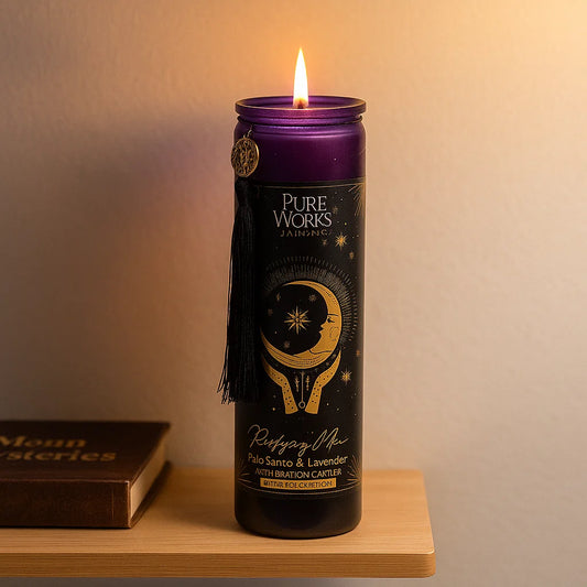 Bougie d'intention en verre 80h| Purifying Moon