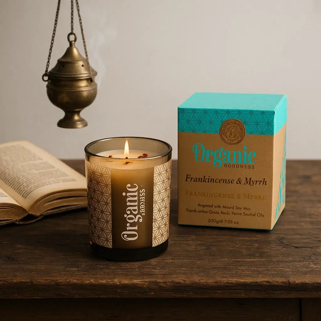 Bougie parfumée Organic Goodness - Encens et Myrrhe