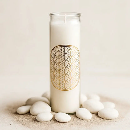 Bougie blanche en stéarine