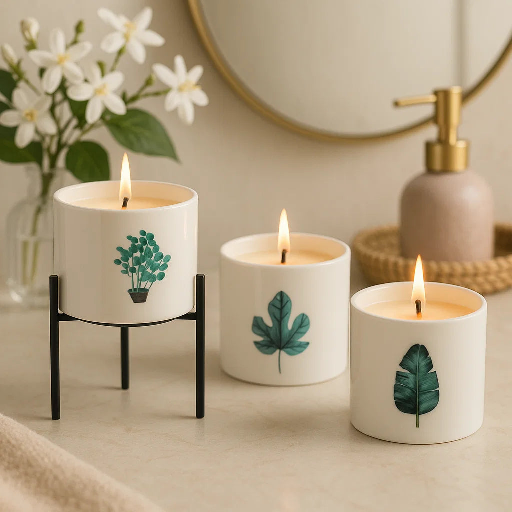 3 grandes Bougies botaniques - Jasmin sauvage