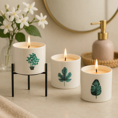 3 grandes Bougies botaniques - Jasmin sauvage