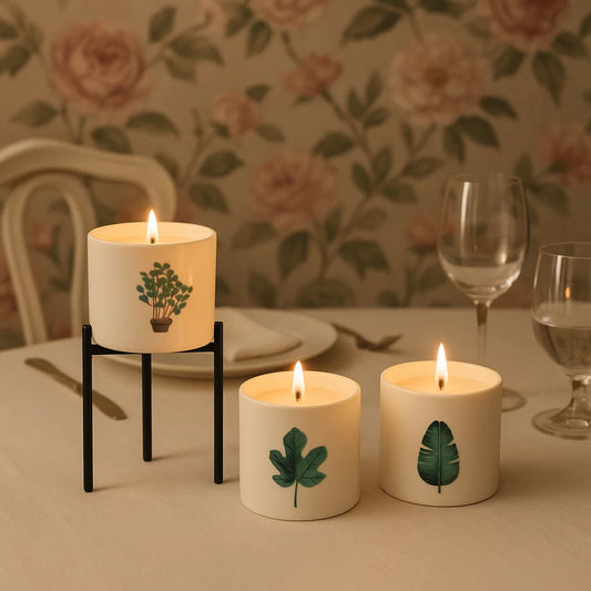 3 grandes Bougies botaniques - Pivoine victorienne