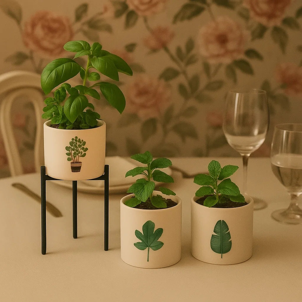 3 grandes Bougies botaniques après utilisation avec plantes