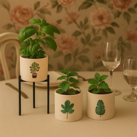 3 grandes Bougies botaniques après utilisation avec plantes