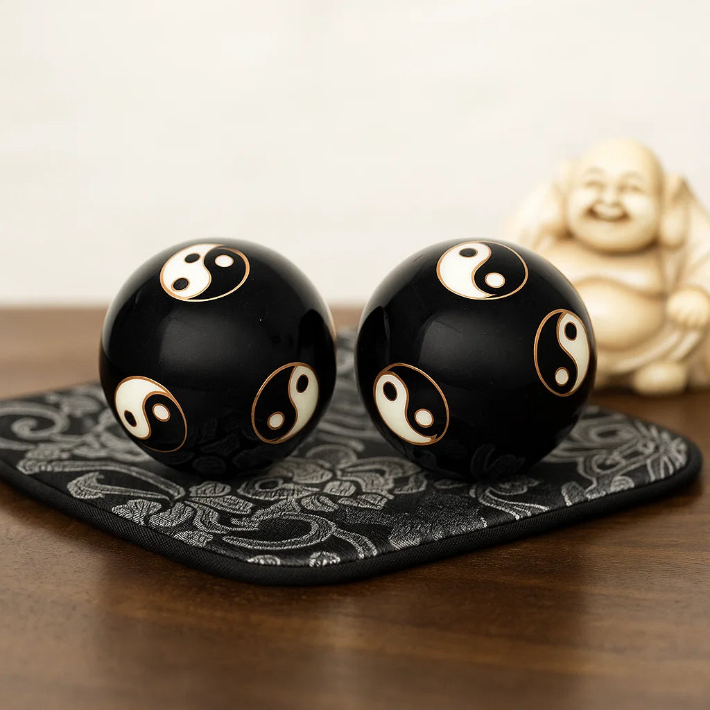 Boules Baoding Qi Gong - Yin &amp; Yan noires