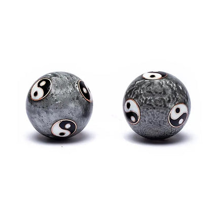 Boules de santé Qi Gong Yin Yang Tai Chi grises de 3.5 cm pour méditation et relaxation
