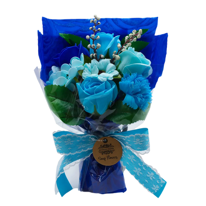 Bouquet de Fleurs de savon bleu