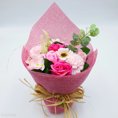 Bouquet de fleurs de savon format L détaillé