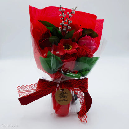 Bouquet de Fleurs de savon Rouge - vue de face
