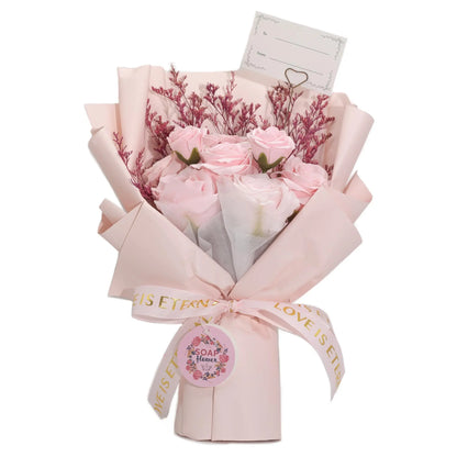 Grand Bouquet de Roses de savon avec cartes pour message personnalisé