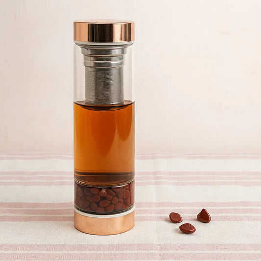 Bouteille infuseur à thés - Jaspe rouge