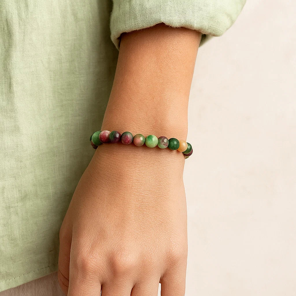 Bracelet Agate Réglable | 21 perles