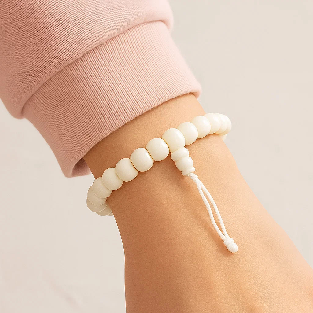 Bracelet réglable en Os Naturel | 21 perles
