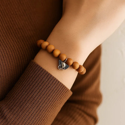 Bracelet Bois de Santal 21 perles | charm Ganesh