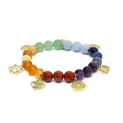 Bracelet de lithothérapie 7 chakras pour harmoniser les centres énergétiques du corps