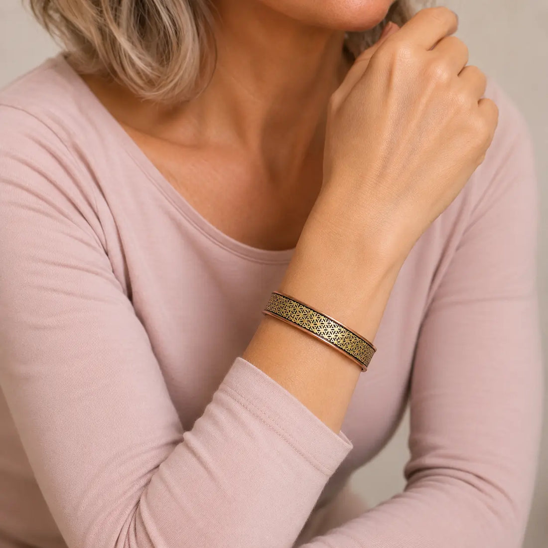 Bracelet en cuivre magnétique - Fleur de Vie magnétique |