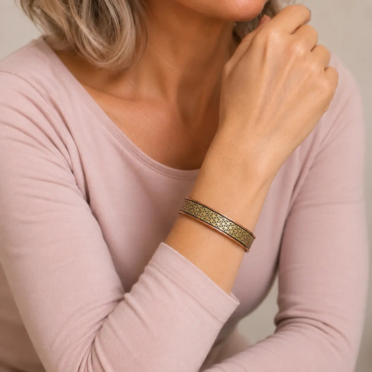 Bracelet en cuivre magnétique - Fleur de Vie magnétique |