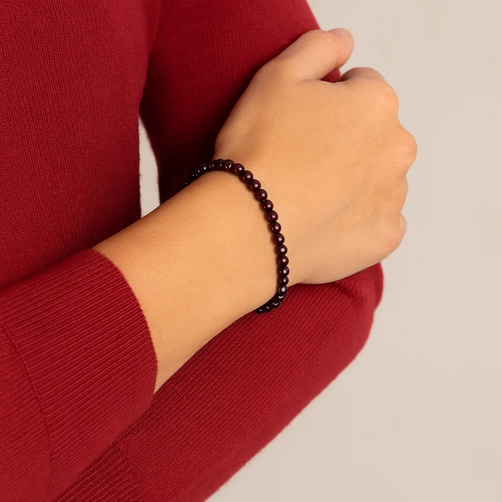 Bracelet en Grenat - 4 mm