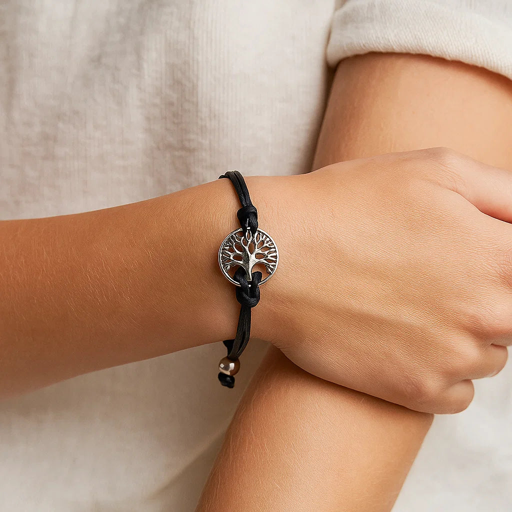 Bracelet Arbre de Vie lien noir