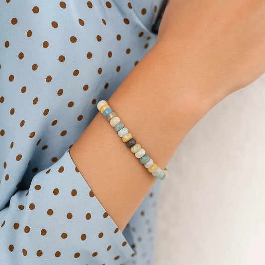 Bracelet pierre Amazone perles ovales