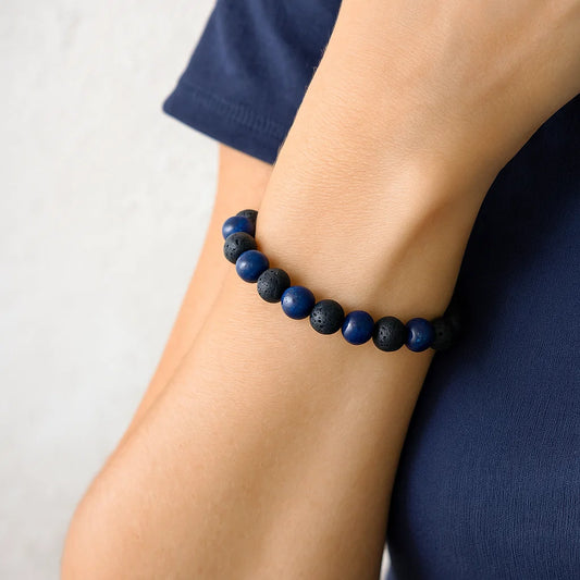 Bracelet Pierre de Lave et Sodalite