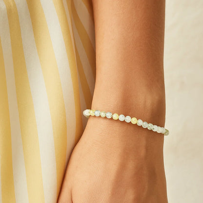 Bracelet de préhnite a facettes - 4 mm
