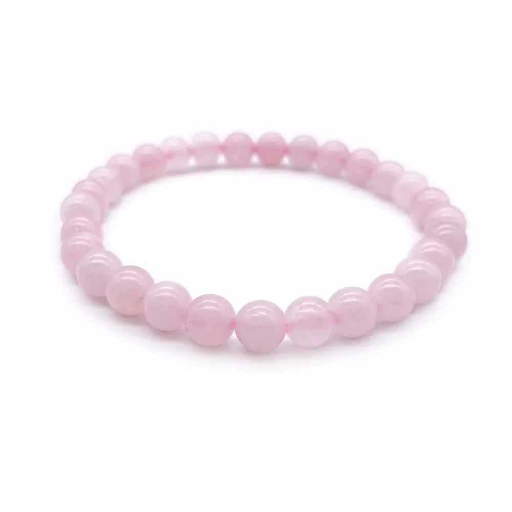 Bracelet en quartz rose pierre naturelle – bijou bien-être symbole d’amour et de douceur