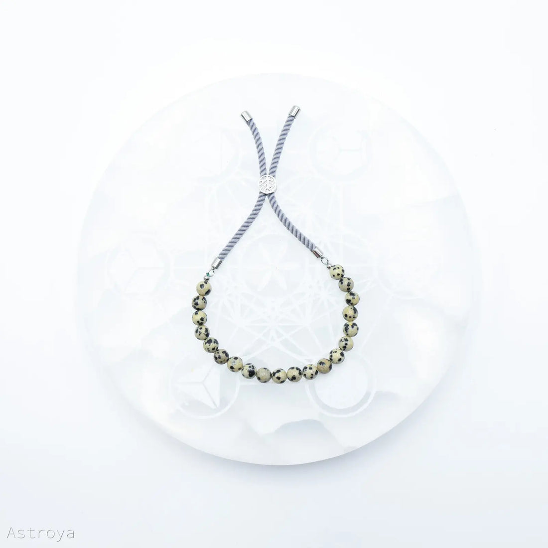 Bracelet en pierre naturelle plaqué argent 925 | Howlite Blanche