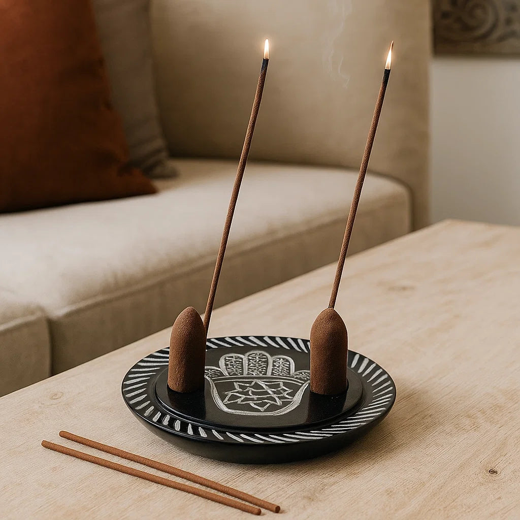 Brûleur encens cônes et bâtons - Hamsa