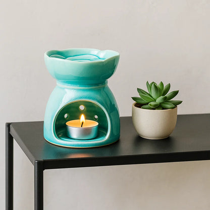 Brûle parfum en céramique turquoise : Arbre de Vie